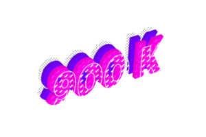 900 k subscribers celebration greeting Number with multi layer design png