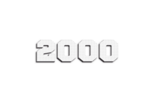 2000 subscribers celebration greeting Number with 3d paper design png