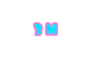 3 million subscribers celebration greeting Number with jelly design png