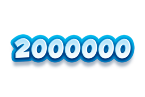 2000000 subscribers celebration greeting Number with modren blue design png