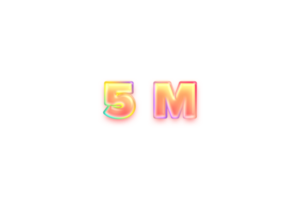 5 million subscribers celebration greeting Number with candy color design png