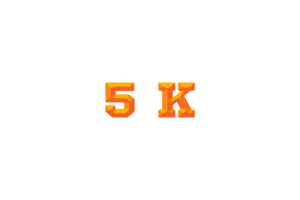 5 k subscribers celebration greeting Number with embossed design png