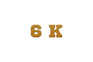 6 k subscribers celebration greeting Number with embroidery design png