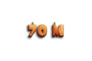 70 million les abonnés fête salutation nombre avec citrouille conception png