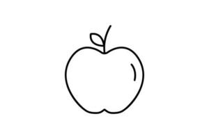 Apple icon illustration. icon related to fruits. Line icon style. Simple vector design editable