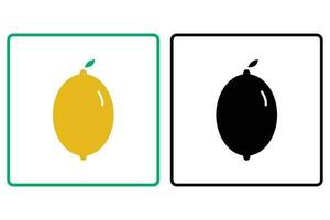 Lemons icon. icon related to fruits. Solid icon style. Simple vector design editable