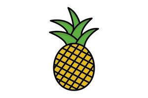 piña icono ilustración. icono relacionado a frutas lineal color icono estilo, plano línea. sencillo vector diseño editable