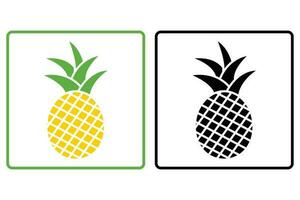 Pineapple icon illustration. icon related to fruits. Solid icon style. Simple vector design editable