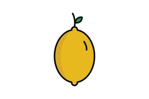 Lemons icon. icon related to fruits. Lineal color icon style, flat line. Simple vector design editable