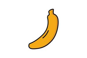 Banana fruit icon illustration. icon related to fruits. Flat line icon style, lineal color. Simple vector design editable