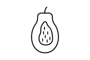 Papaya icon. Line icon style. icon related to fruits. Simple vector design editable