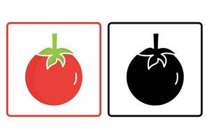 manzana icono. sólido icono estilo. icono relacionado a frutas sencillo vector diseño editable