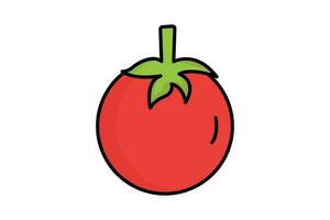 Apple icon. Lineal color icon style, flat line. icon related to fruits. Simple vector design editable