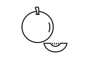 Melon icon. Line icon style. icon related to fruits. Simple vector design editable