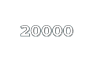 20000 suscriptores celebracion saludo número con vaso diseño png