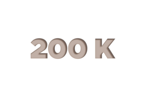 200 k subscribers celebration greeting Number with engrave design png