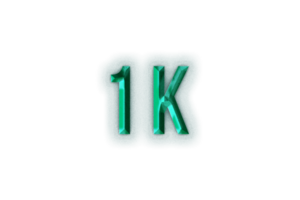 1 k subscribers celebration greeting Number with rustic steel design png