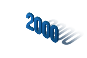 2000 subscribers celebration greeting Number with isomatric design png