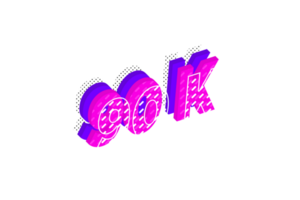 90 k subscribers celebration greeting Number with multi layer design png