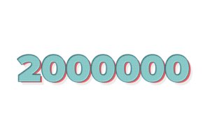 2000000 subscribers celebration greeting Number with unique design png