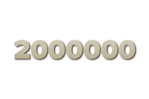 2000000 subscribers celebration greeting Number with card board 2 design png