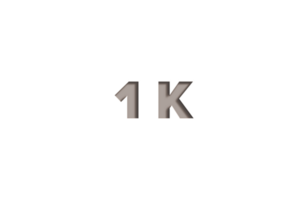 1 k subscribers celebration greeting Number with wooden engraved design png