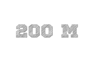 200 million subscribers celebration greeting Number with pencil sketch design png