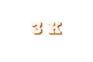 3 k subscribers celebration greeting Number with retro 2 design png