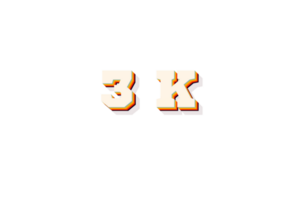 3 k suscriptores celebracion saludo número con retro 2 diseño png