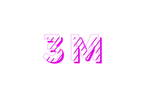 3 million subscribers celebration greeting Number with stripe design png