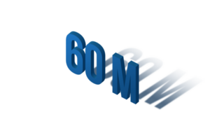 60 milioni iscritti celebrazione saluto numero con isomatric design png