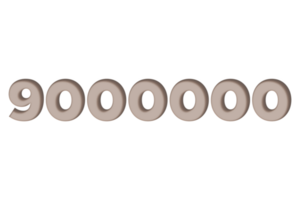 9000000 subscribers celebration greeting Number with engrave design png