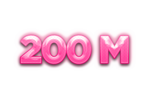 200 million subscribers celebration greeting Number with pink design png