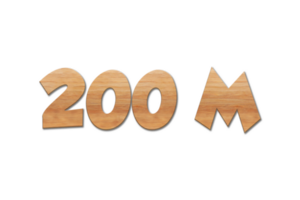 200 million subscribers celebration greeting Number with oak wood design png