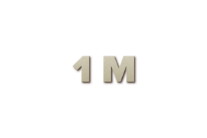 1 million subscribers celebration greeting Number with card board 2 design png