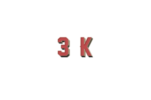 3 k subscribers celebration greeting Number with retro design png