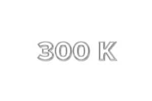 300 k subscribers celebration greeting Number with glass design png