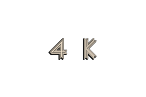 4 k subscribers celebration greeting Number with vintage design png