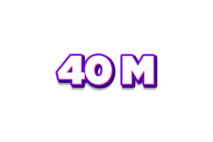 40 million les abonnés fête salutation nombre avec violet et rose conception png