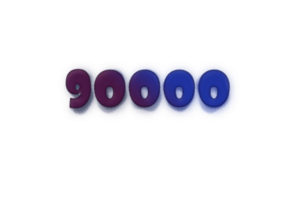 90000 subscribers celebration greeting Number with ink design png