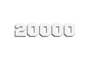 20000 suscriptores celebracion saludo número con 3d papel diseño png