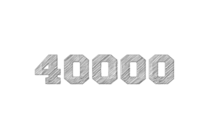 40000 subscribers celebration greeting Number with pencil sketch design png