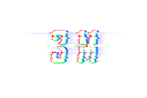 3 million subscribers celebration greeting Number with glitch design png