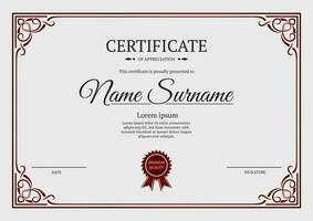 certificate template, with vintage frame vector