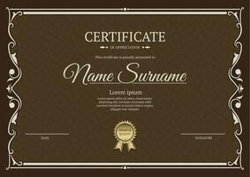 certificate template, with vintage border vector