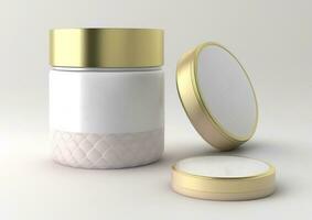 photo display of various generative beauty cream containers ai