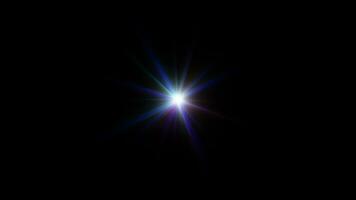 Loop center colorful star optical flare light abstract background video