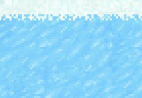 Cubic pixel game snow, ice and water blocks vector