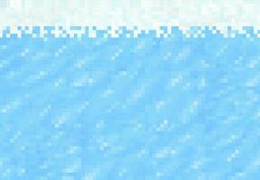 Cubic pixel game snow, ice and water blocks vector