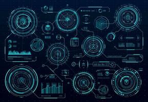 hud futurista circular paneles, ciencia fi interfaz vector